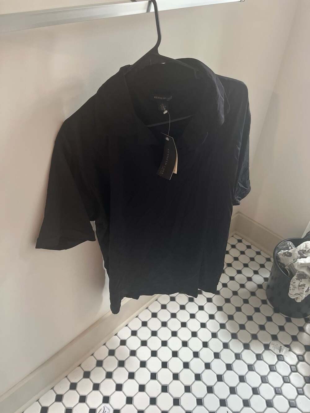 NWT Kenneth Cole New York Father's Day Polo Your Heart Black Short Sleeve Polo S